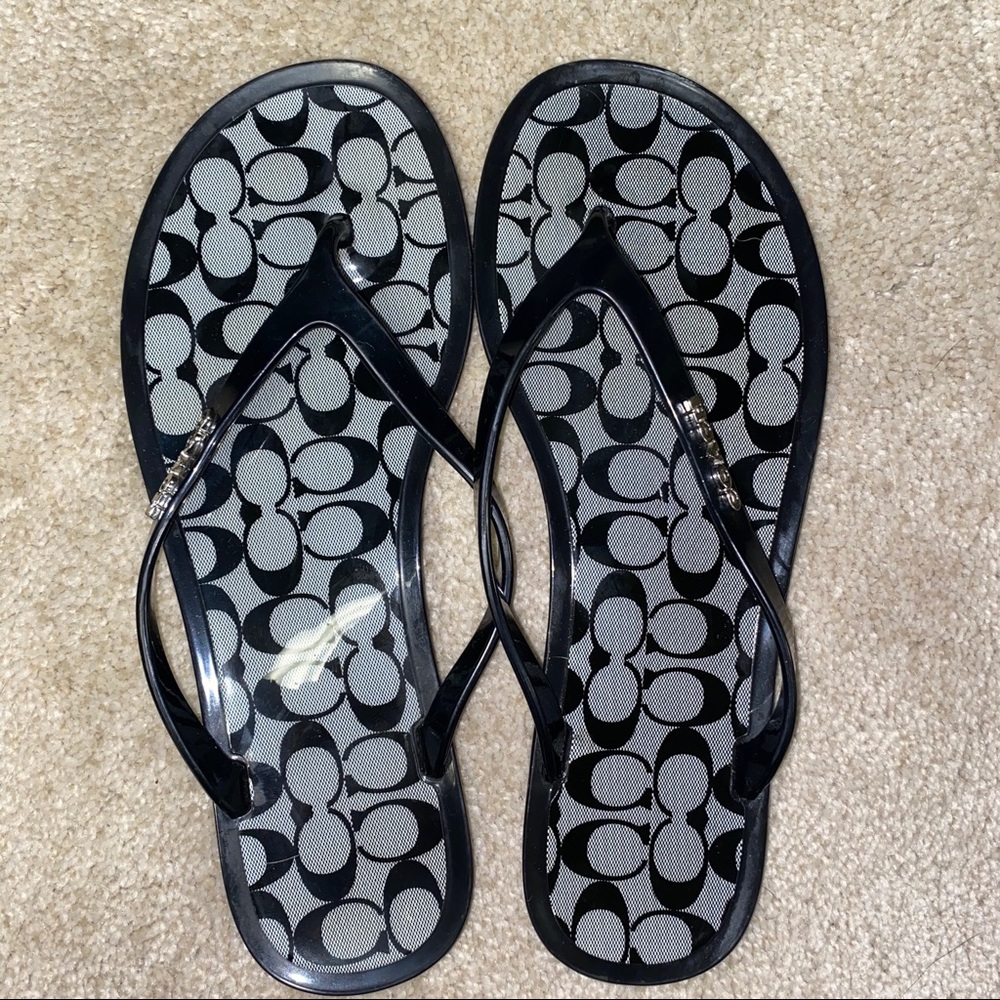 Coach - Black & Gray Flip-Flop Women’s size 5